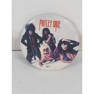 Vtg Motley Crue 1985 1980s Heavy Metal Hard Rock Button